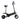 Genuine Trail e-scooter: 500W/800W peak motor, full suspension, dual disc brakes, 20 MPH, 25+ mile range. Folding foot platforms. Black, Grey, White.